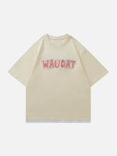 T-Shirt mit beflockten Buchstaben und Schmetterlings-Print